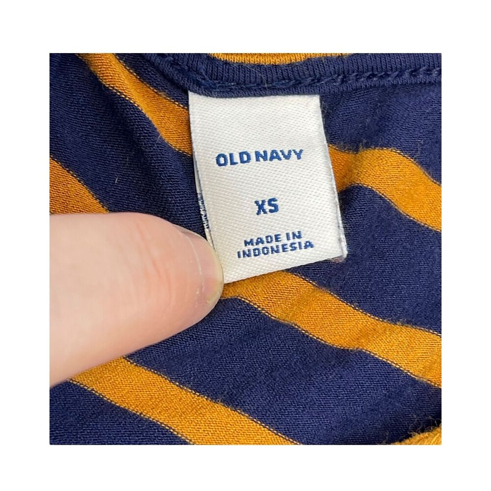 Old Navy Capri Romper Jumpsuit Junior Girls XS Navy Orange Striped Wide-Leg - Picture 6 of 7